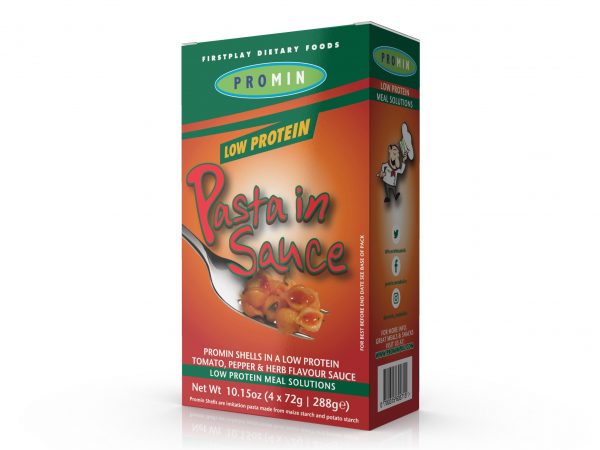 PROMIN LOW PROTEIN PASTA IN SAUCE – TOMATO, PEPPER & HERB